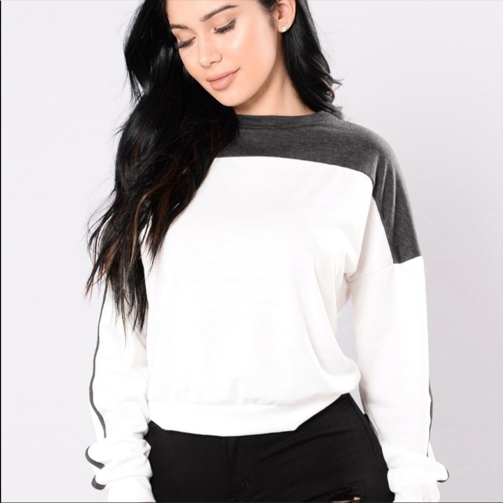 White and grey top
